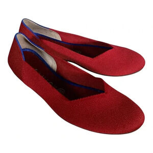 Rothys Flats Round Toe Red Knit Stylish Women's Ballet Shoes 9